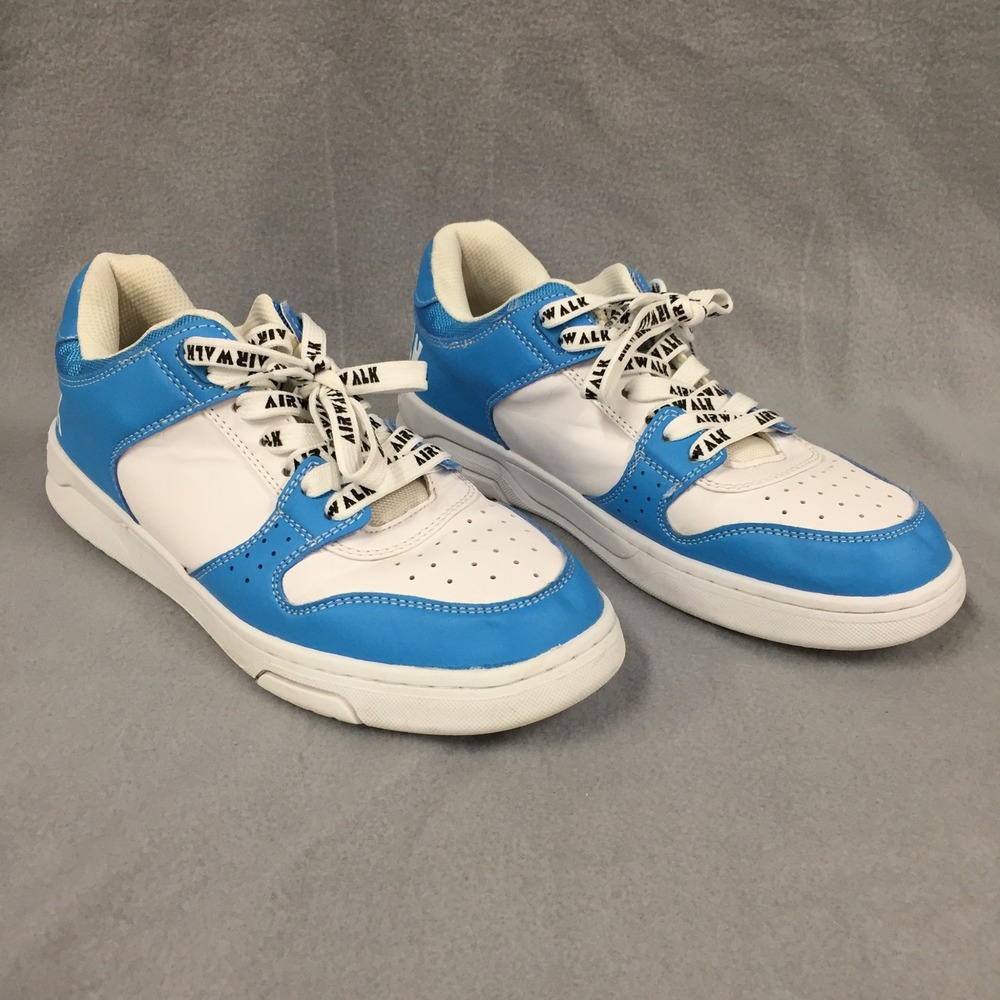 Airwalk Manova-J Blue White Low Top‎ Skate Shoes Mens 8 Sneakers Logo Laces
